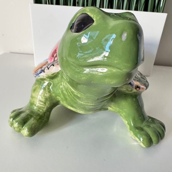 Colorful Ceramic Turtle Figurine - Picture 6 of 8